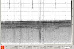 Captura de pantalla de la sonda TOPAS en la que se observan los diversos reflectores que se corresponden con las diversas unidades sedimentarias que constituyen el fondo marino ©IEO